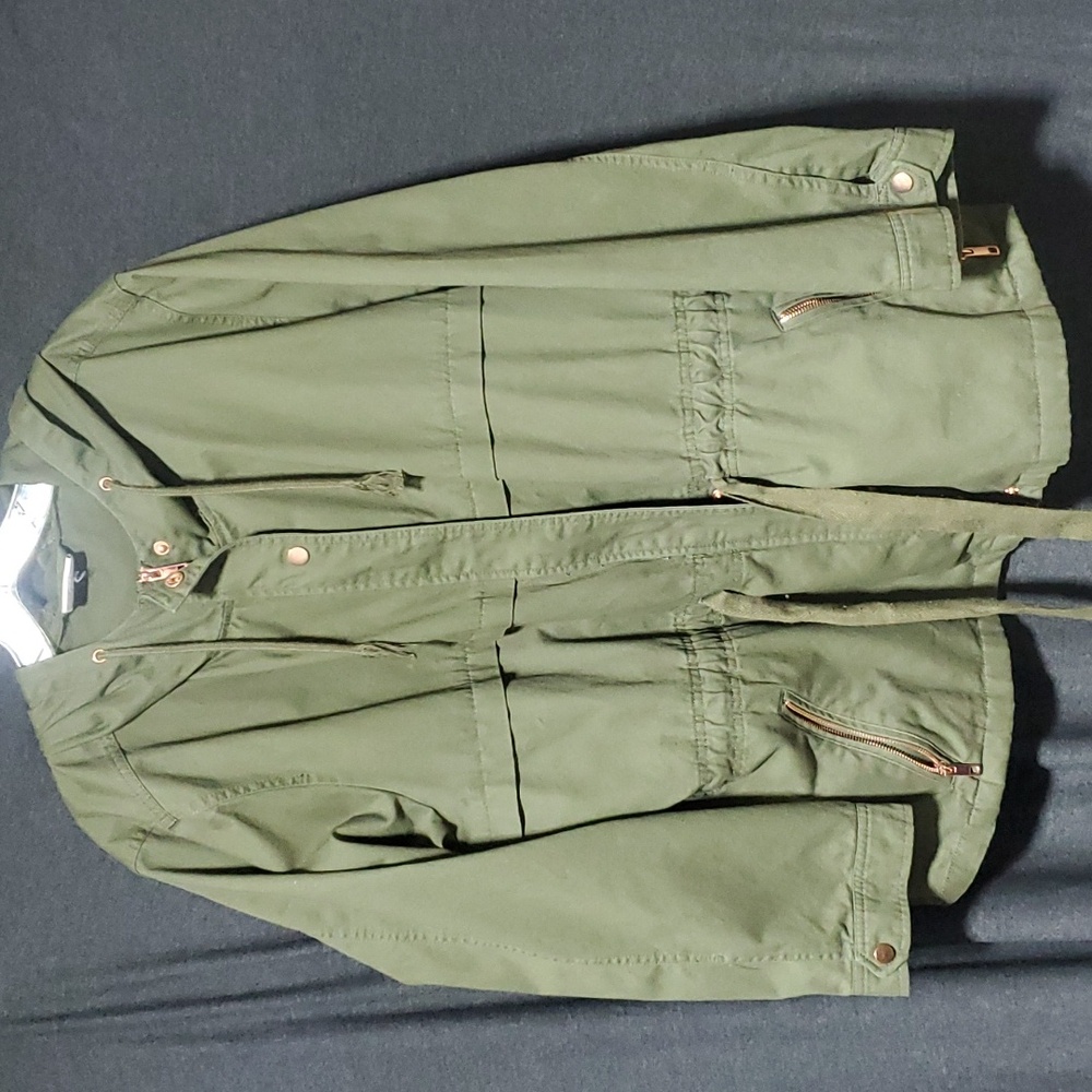ST JOHNS BAY SZ Olive green jean jacket PLUS SZ 2/3X